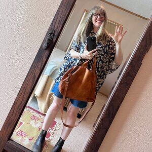 Latico Crossbody Tote, Cognac, Large